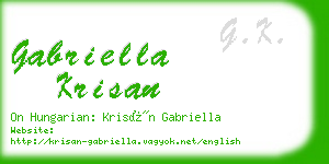 gabriella krisan business card